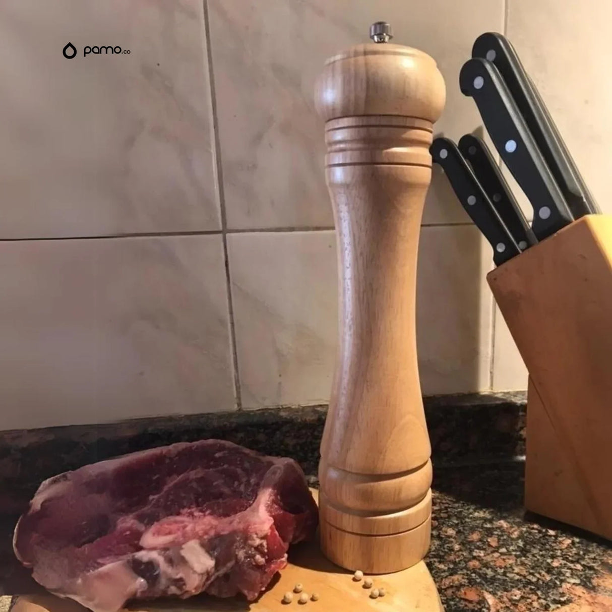 Pimentero de Madera Triturador 25 cm