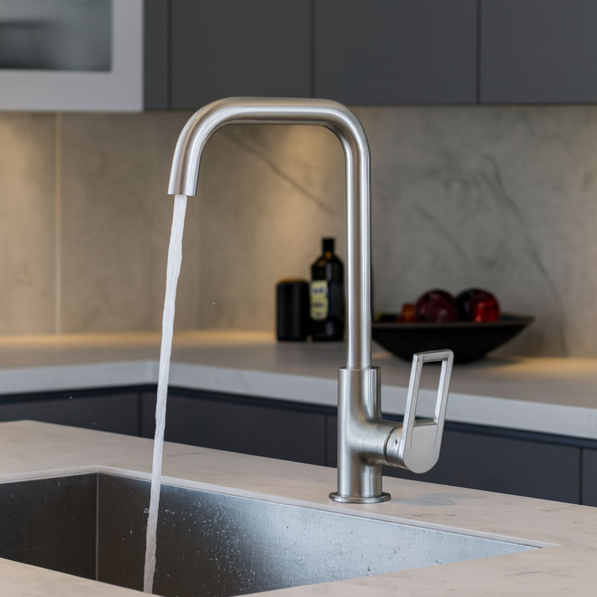 Llave Lavaplatos Monocontrol Spacco Niquel Texturizado