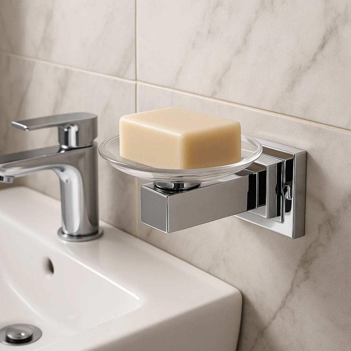 Jabonera Pared Cromada Resistente Anticorrosiva. ABS