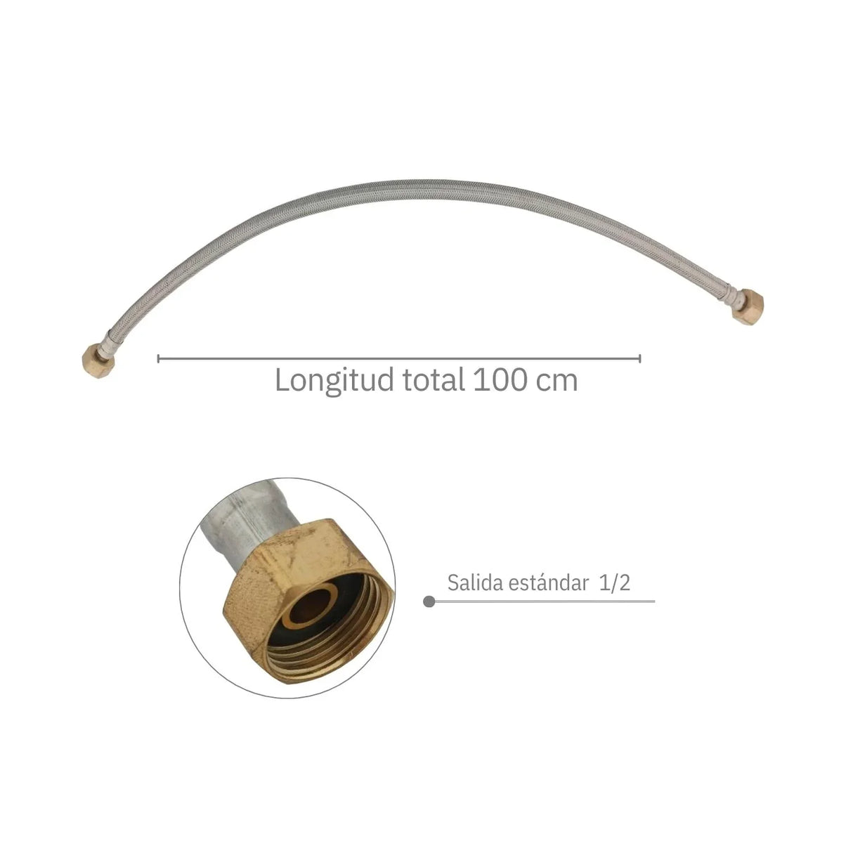 Acople Flexo metálico 1/2 1/2" 100cm
