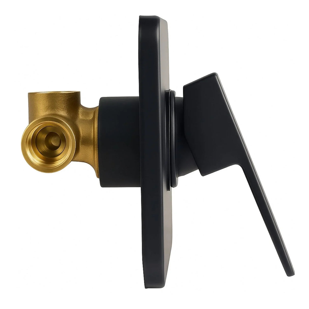 Griferia Ducha Monocontrol Negra Mate Metálica Cuadrada