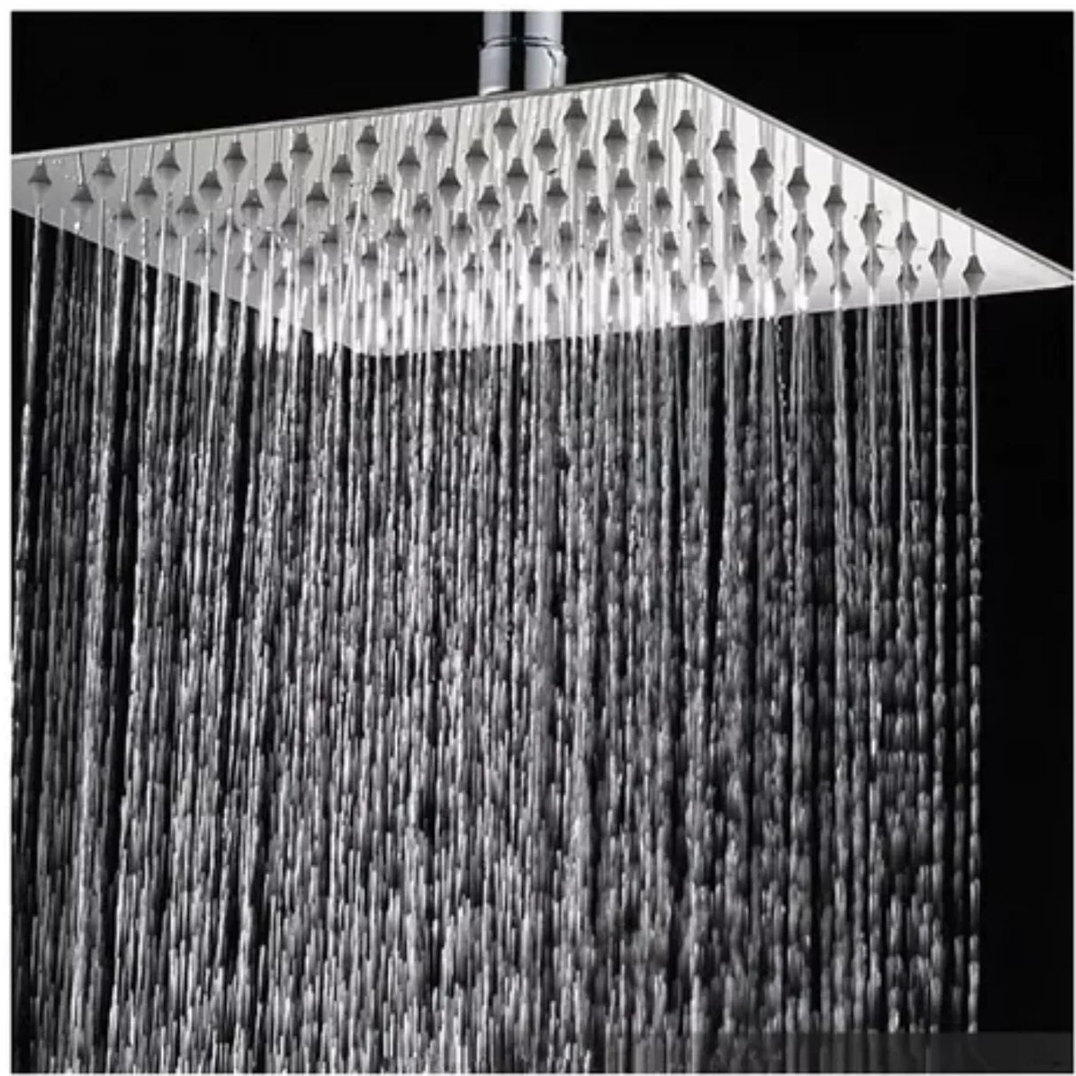 Regadera Plana Metalica 20 cms Cuadrada Con Tubo