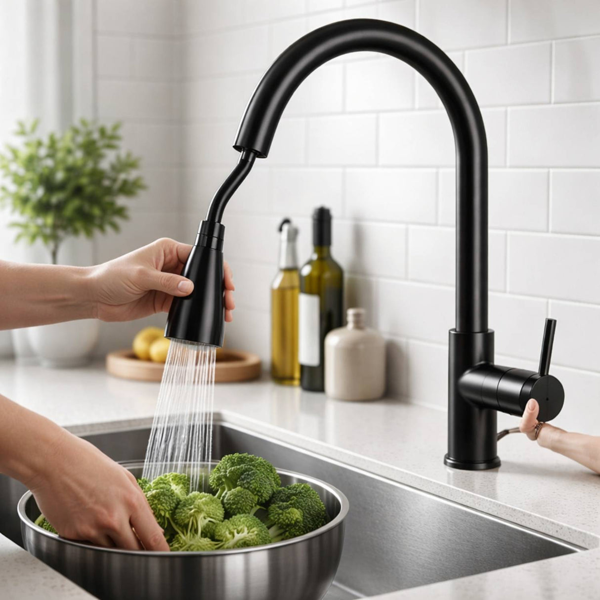 Grifería Lavaplatos Extraíble De Lujo Monocontrol Giratoria 360° Para Cocina Grifo Flexible Premium