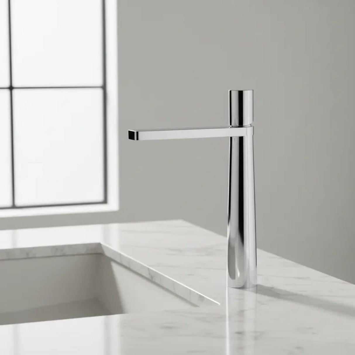 Lavamanos Monocontrol Alto Dritto Níquel Texturizado Diseño Moderno