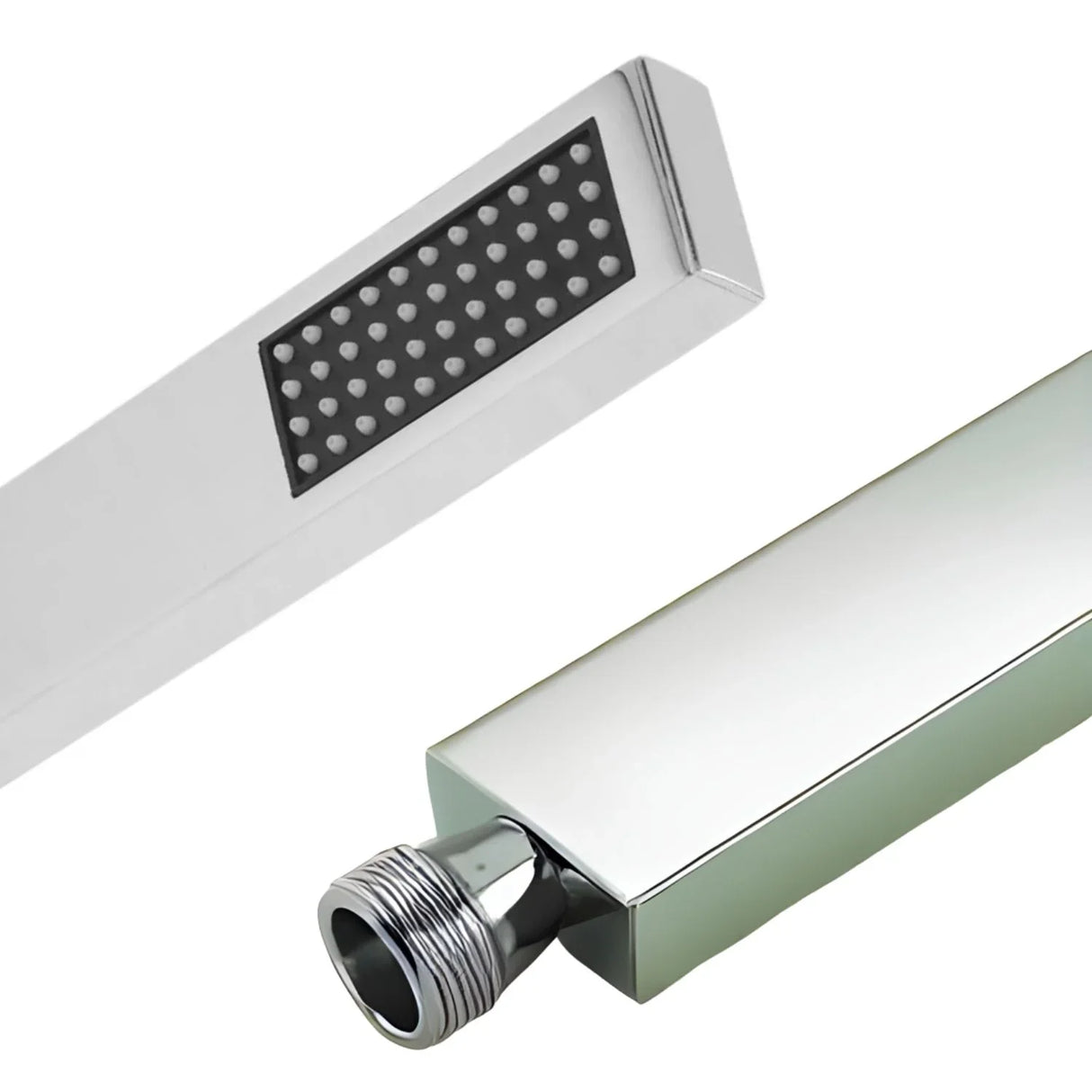 Mango Teleducha Slim Alargada Cromada en Acero Inoxidable (SUS304), Entrada de ½”, Chorro Tipo Lluvia