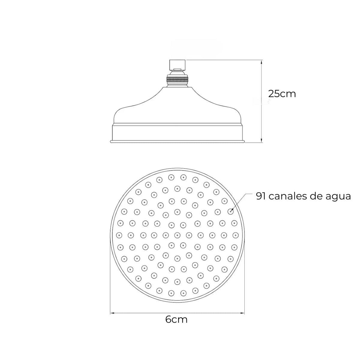 Regadera Bronce 25cm