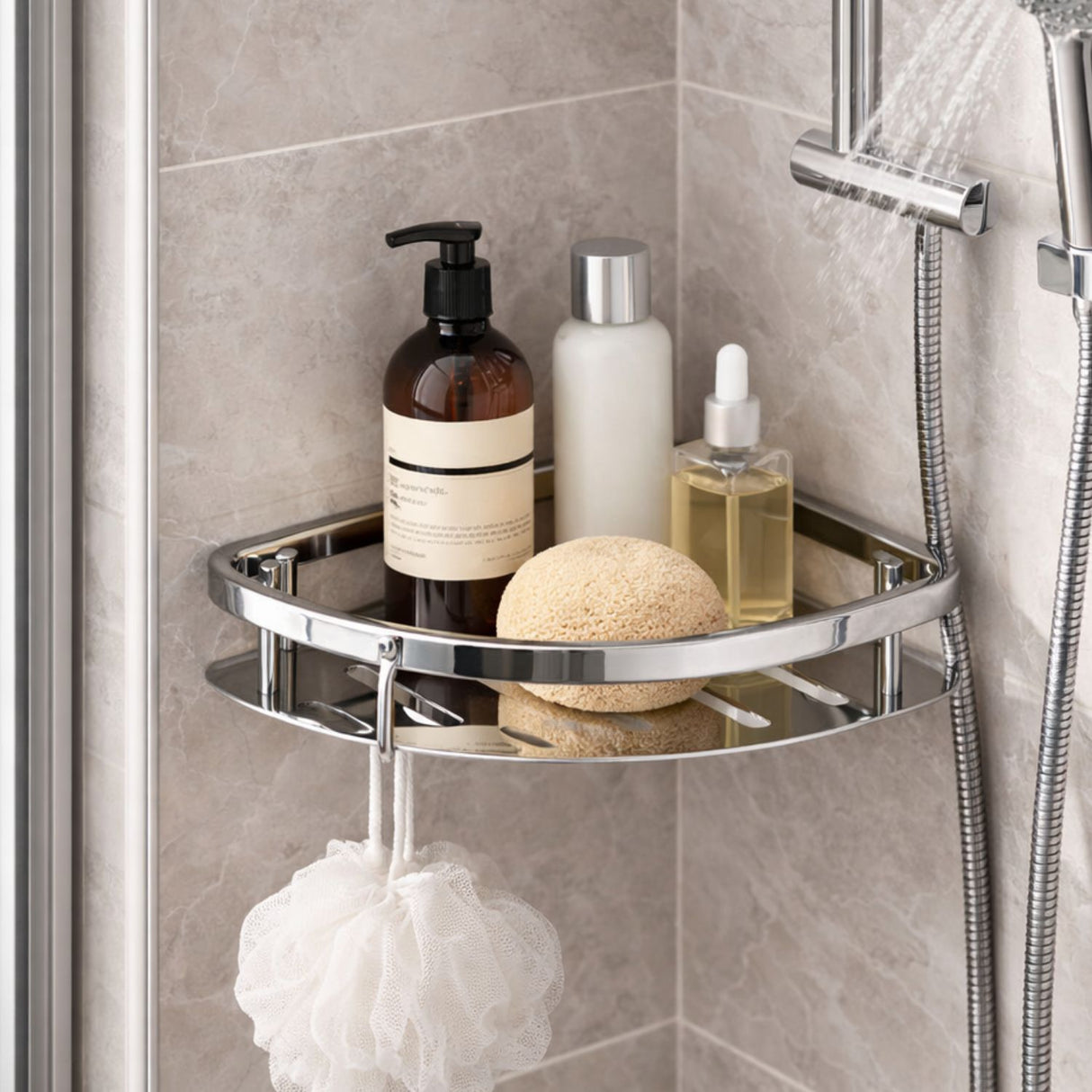 Repisa Jabonera Sencilla para Baño – Organizador de Ducha en Acero Inoxidable Resistente