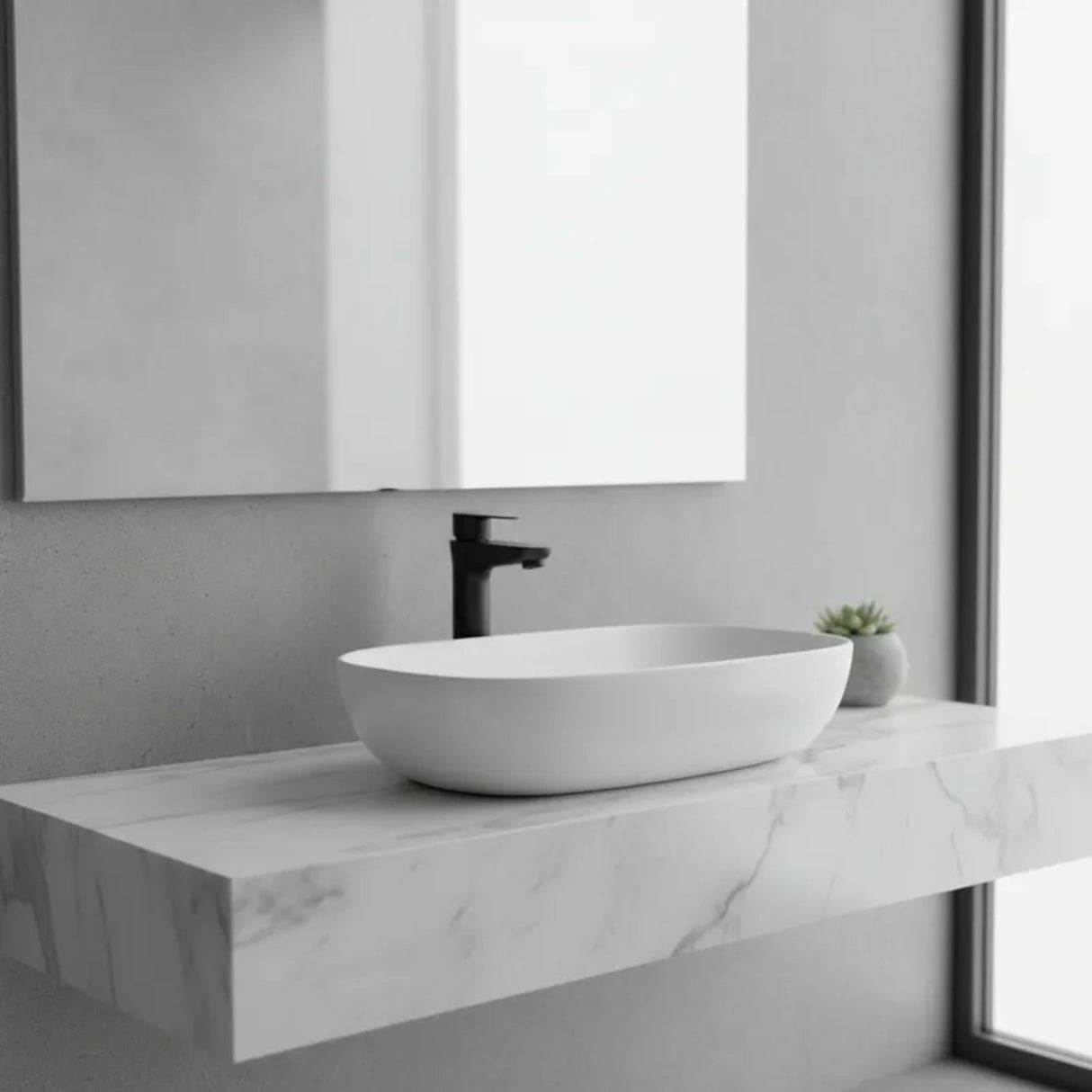 Lavamanos Monocontrol Alto Posto Negro Mate Diseño Moderno