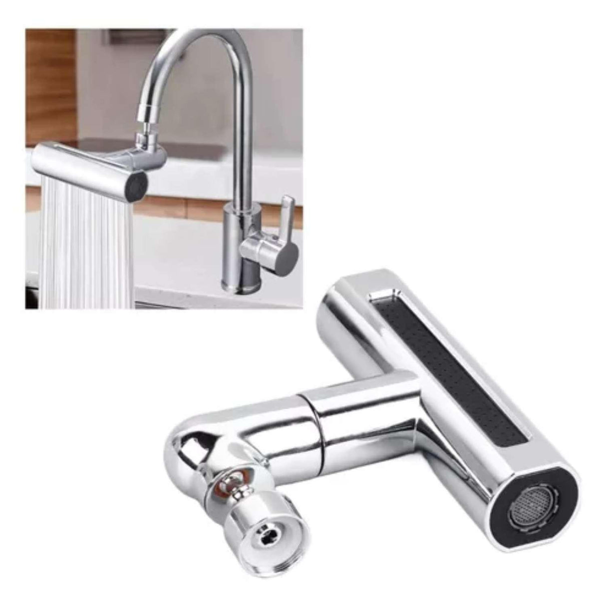 Aireador Grifo Cocina Extensor Universal 3 En 1 Acero Inoxidable