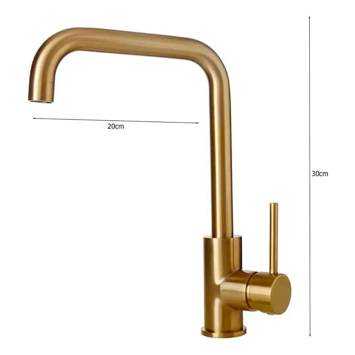 Grifo Monocontrol Para Cocina Dorado Cepillado 30 cm de alto