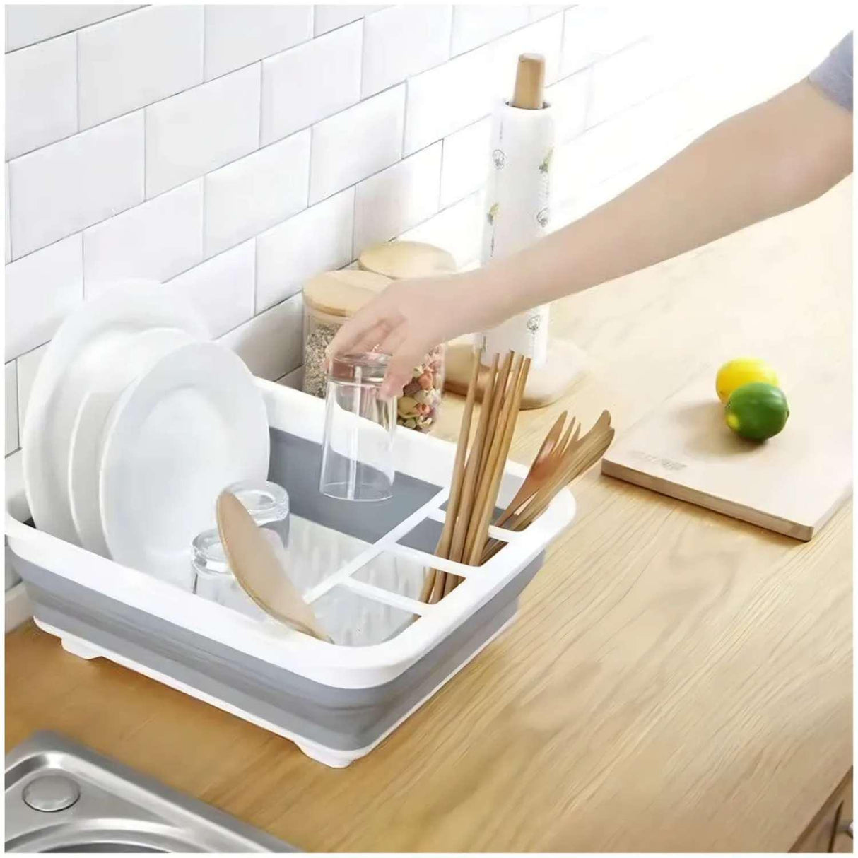 Escurridor Cocina Plegable Compacto Plástico Resistente