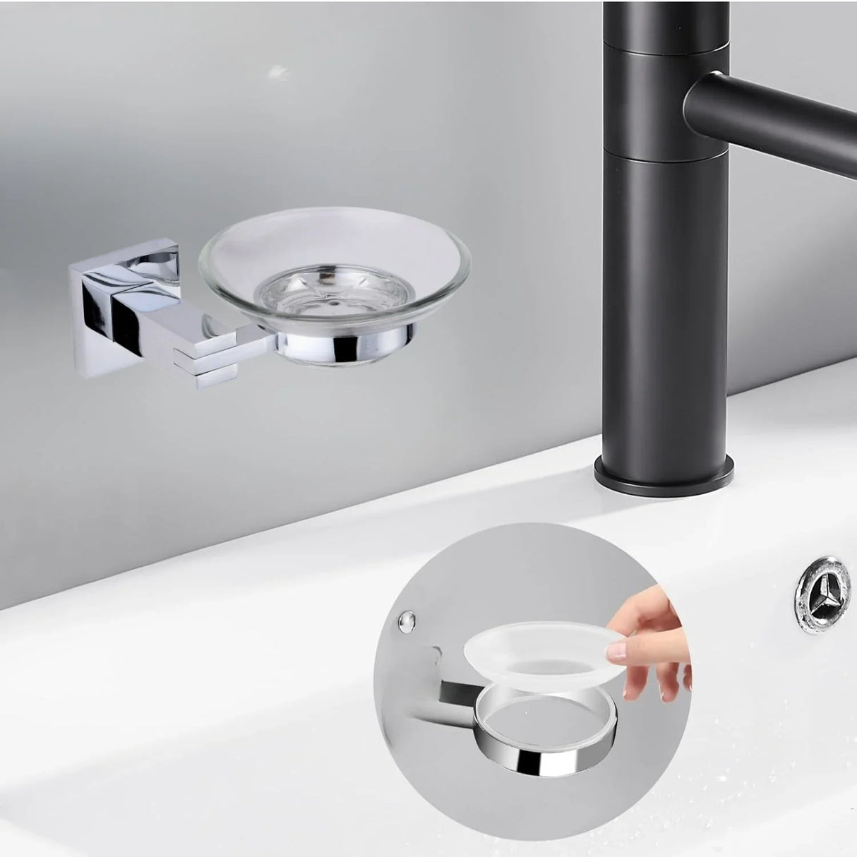 Set De Accesorios Para Baño De 6 Piezas Línea Quadratocromo De Alto Brillo – Aleación De Zinc Y Acero Inoxidable