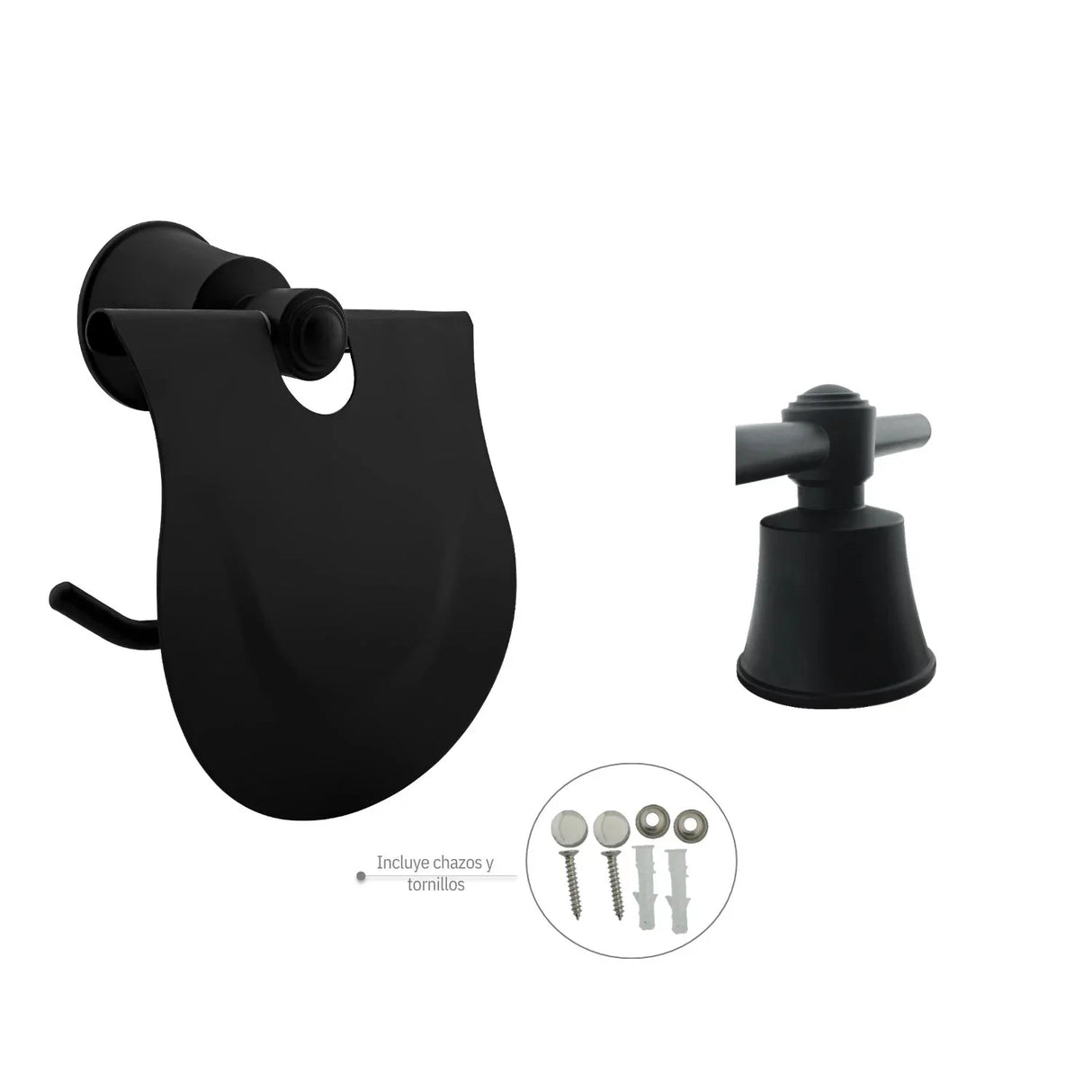 Set De Accesorios Para Baño L. Turmalina Negro (Aluminio) - 3 Piezas