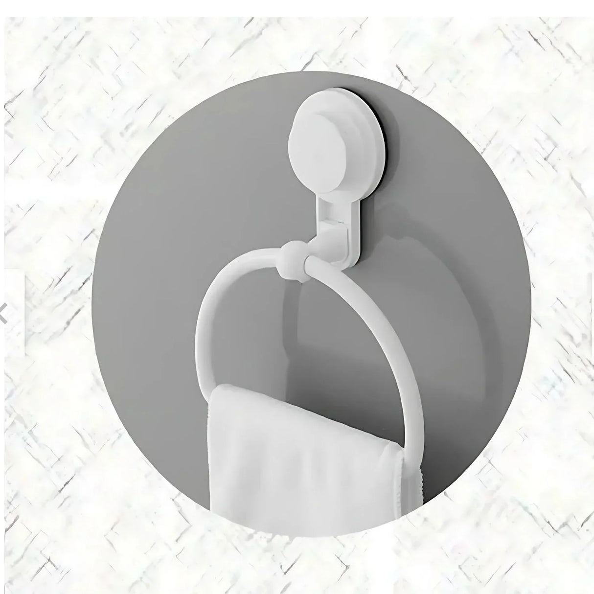 Toallero Semi-Aro con Ventosa Color Blanco - Super Adherente, Soporta hasta 2kg, Fácil Instalación, Sin Perforar Paredes