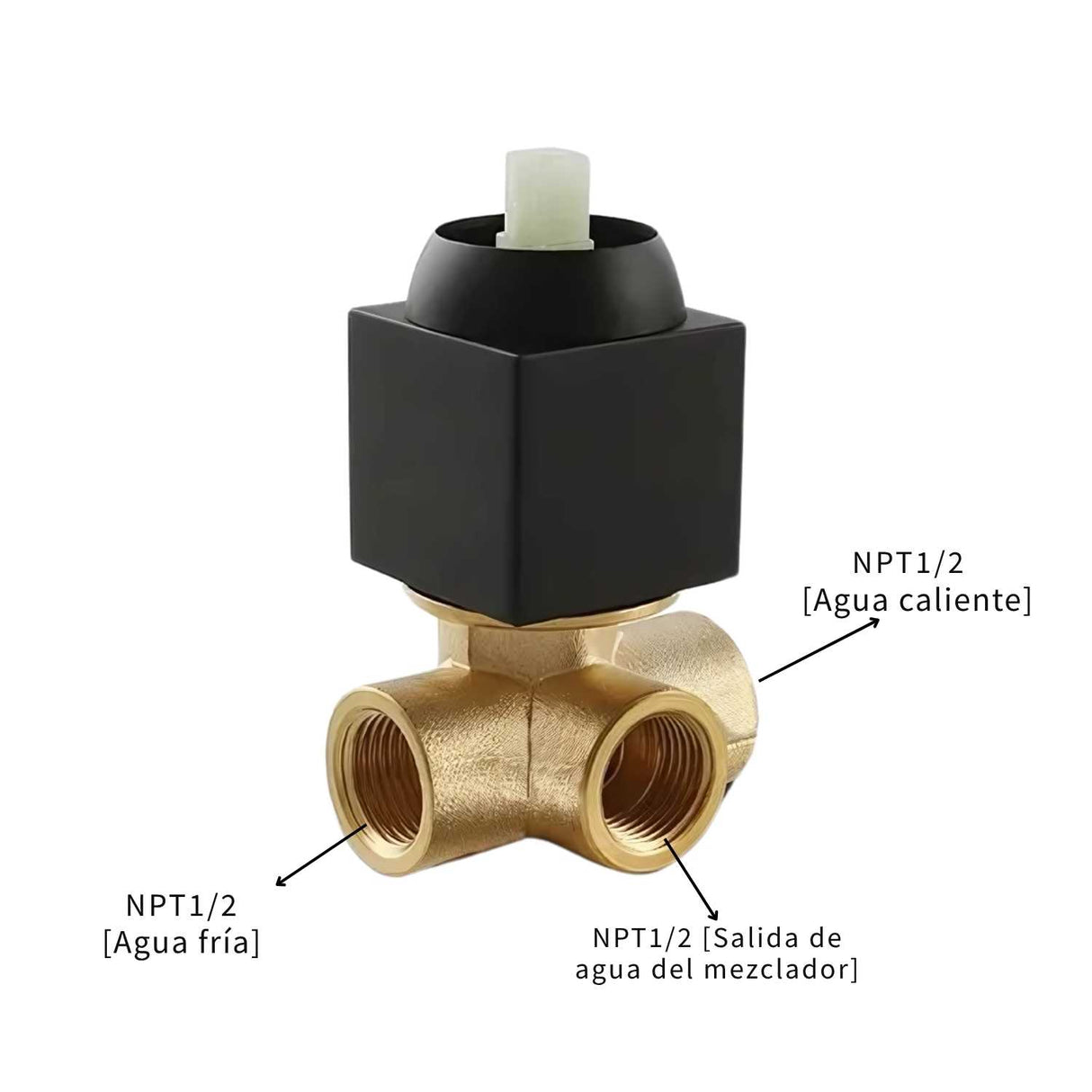 Grifería Ducha Monocontrol Negra Cuadrada Bronce Mate 12 x 12 cm | Mezclador Empotrado Universal 1/2"