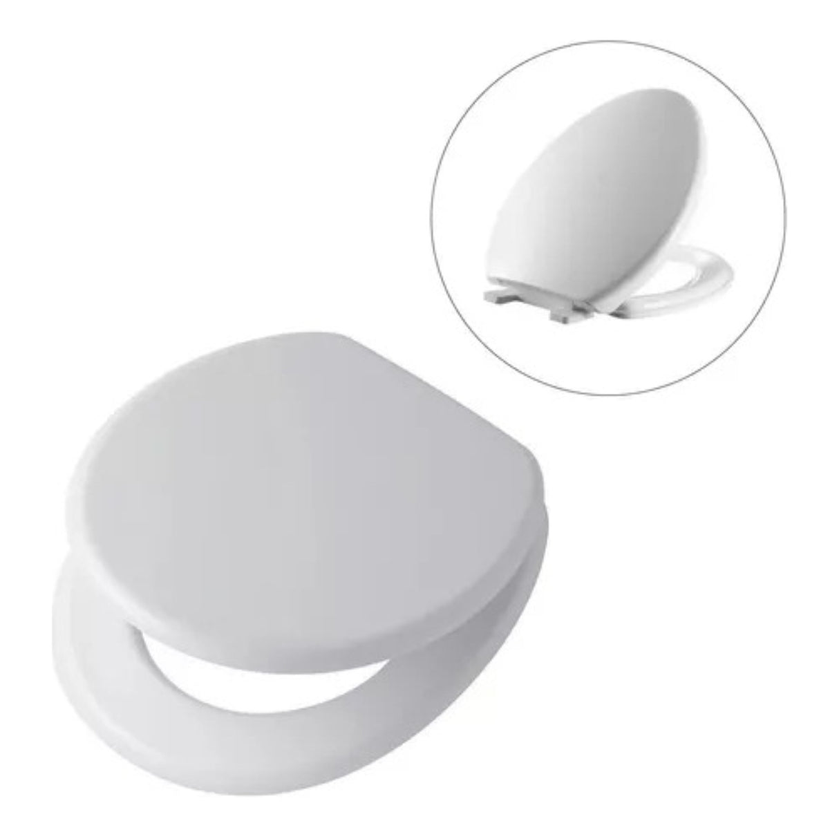 Tapa Asiento Para Sanitario Tipo Alongado, blanco.