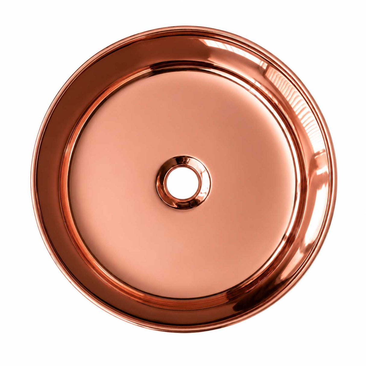 Lavamanos Redondo Oro Rosa de Sobreponer 36,5 × 36,5 × 12,5 cm