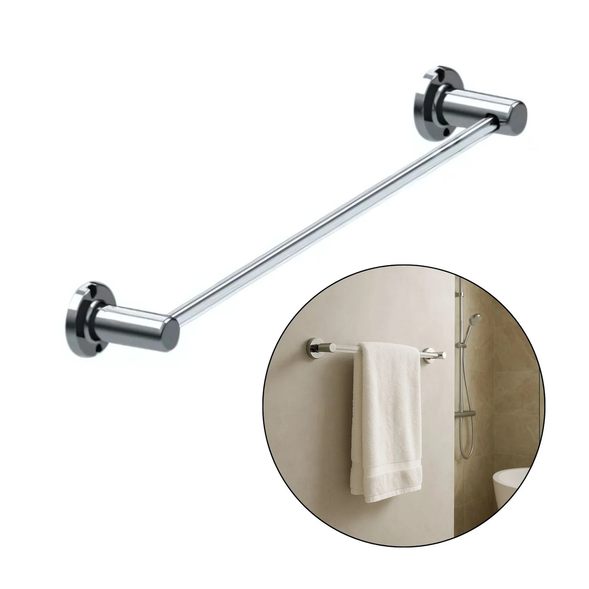 Toallero Barra Salento ABS Cromado Acabado Brillante