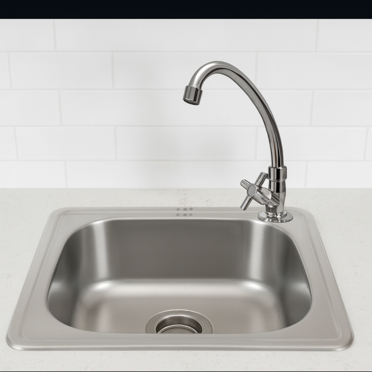 Set Lavaplatos Acero Inoxidable 36x39 Sobreponer Grifería