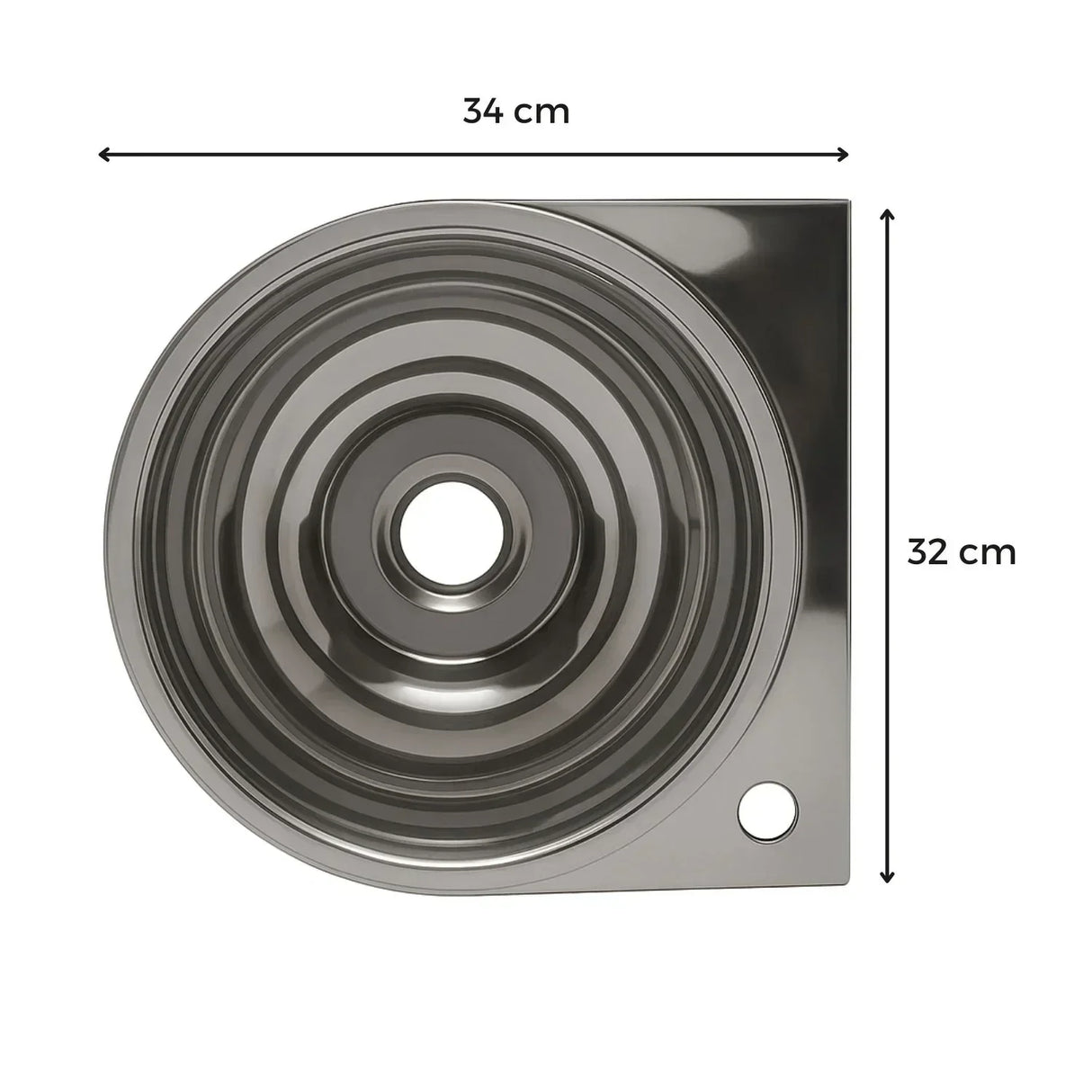 Lavamanos Plataforma Acero Inoxidable 32x34cm Pared