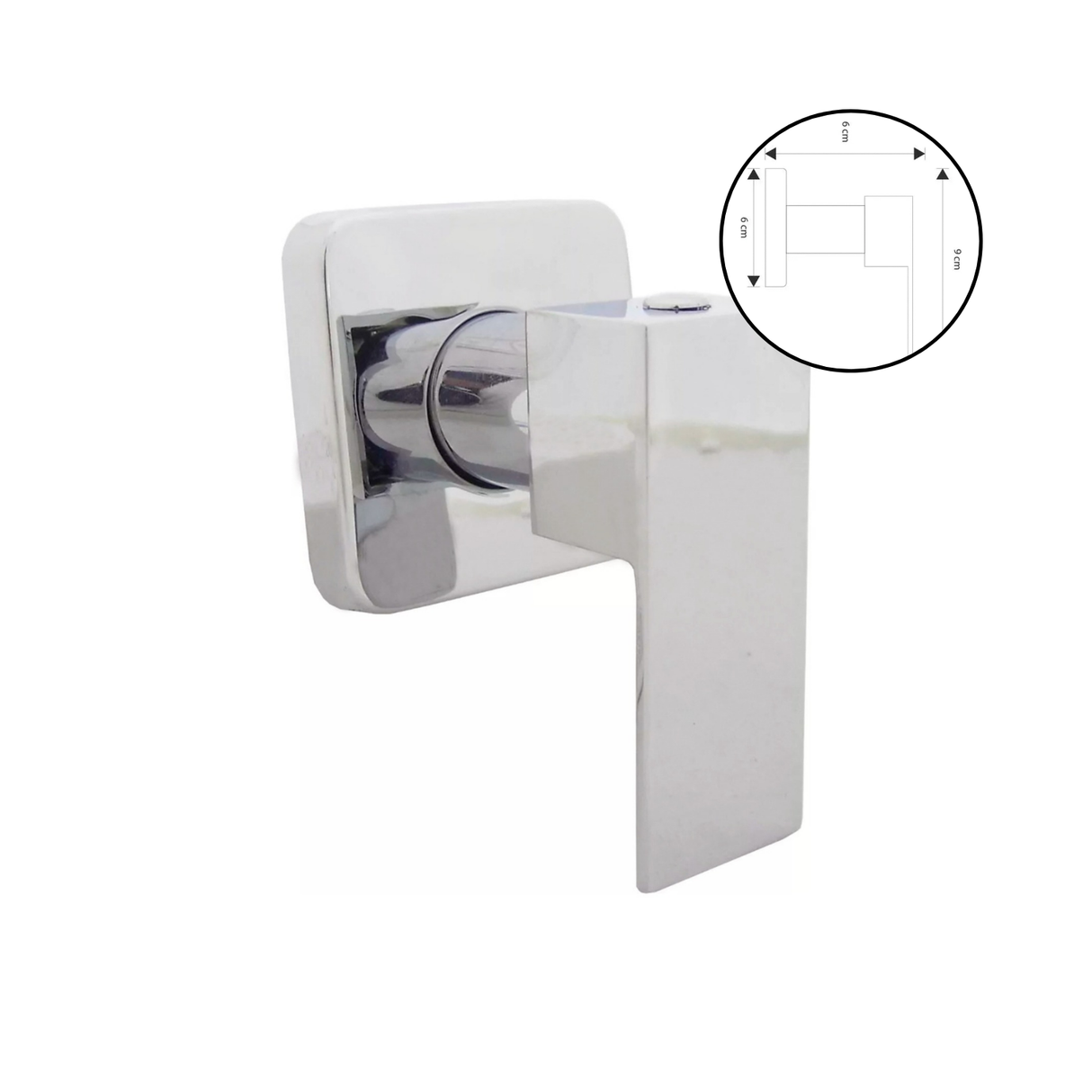 Manija Ducha Metalica Agua Fría Plateada Cromada