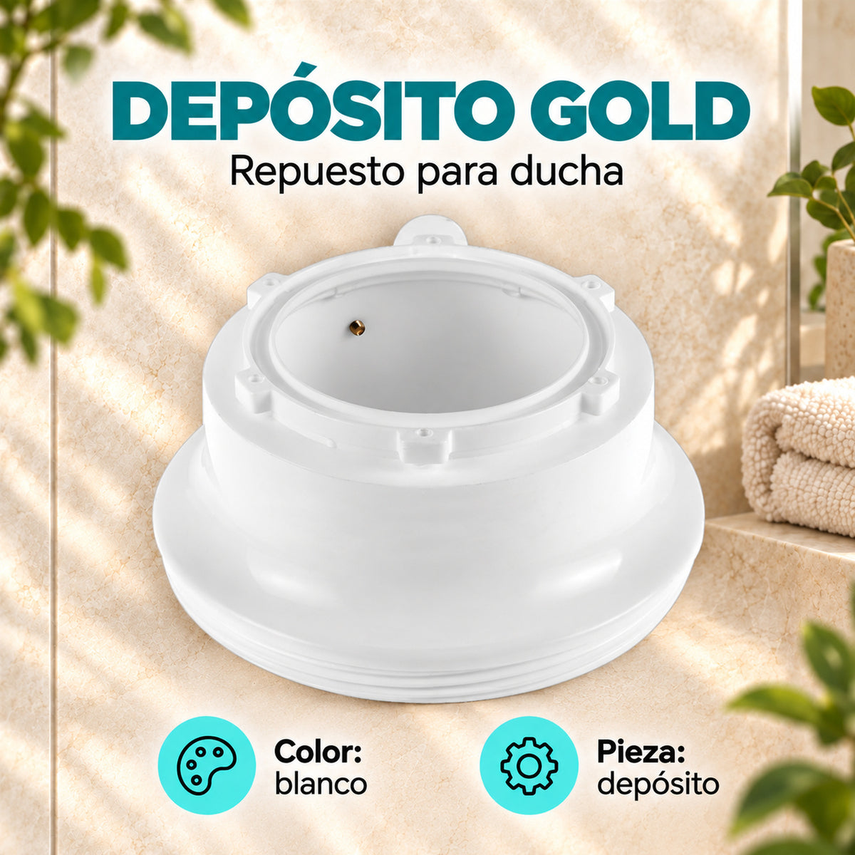 Depósito Blanco Para Ducha Gold, características