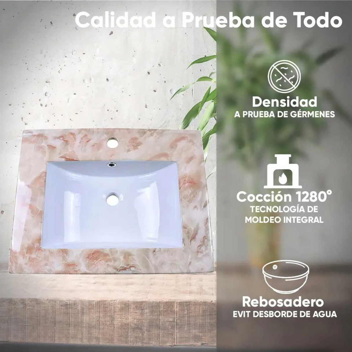 LAVAMANOS INTEGRADO EN PORCELANA BEIGE 60*47CM