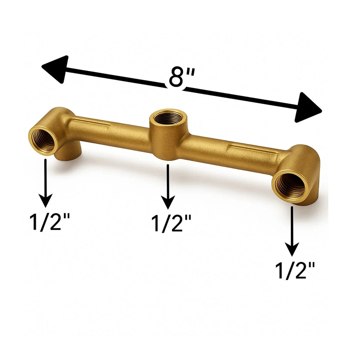 Cuerpo Ducha 8 Pulgadas Bronce Rosca Npt 1/2 Universal