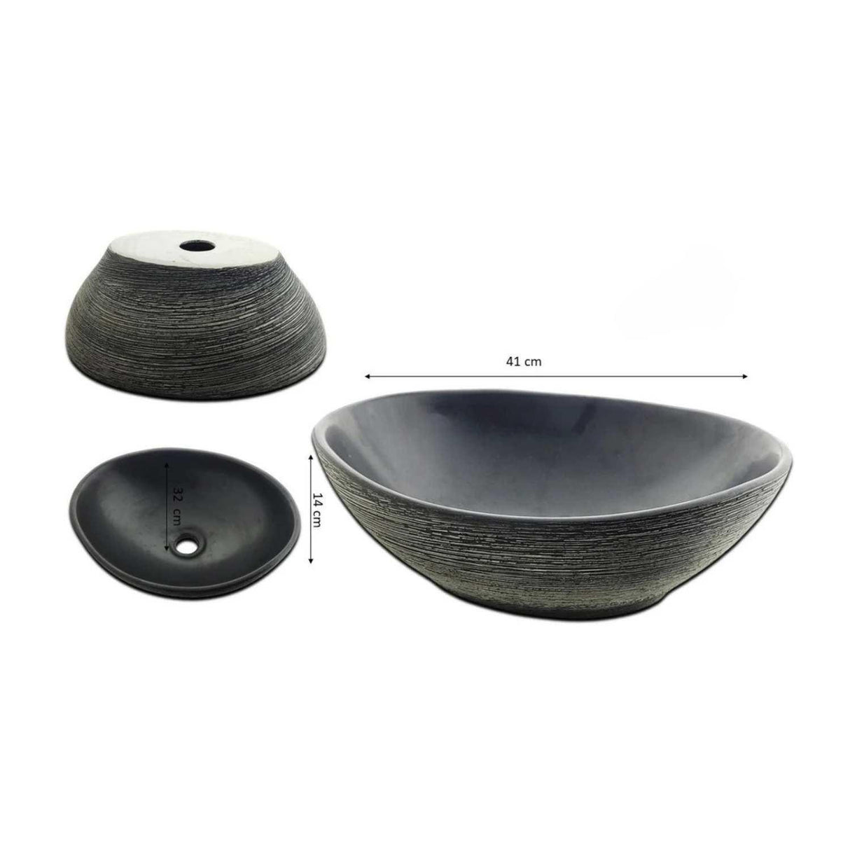 Kit Completo Lavamanos Rustico Griferia Cuadrada Negra Mezclador