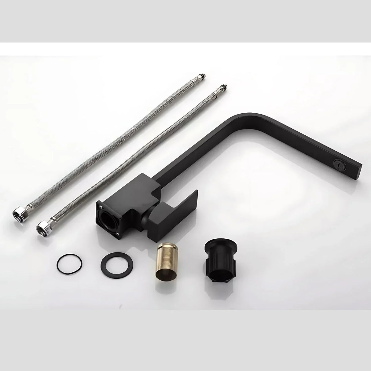 Griferia Lavaplatos Monocontrol Tipo L Negra Alta Calidad