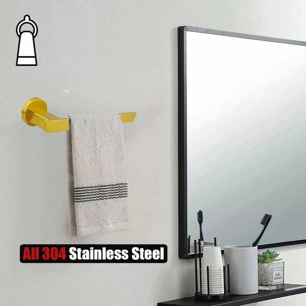 Set de Accesorios Dorado Amatista Aluminio - Alta Calidad