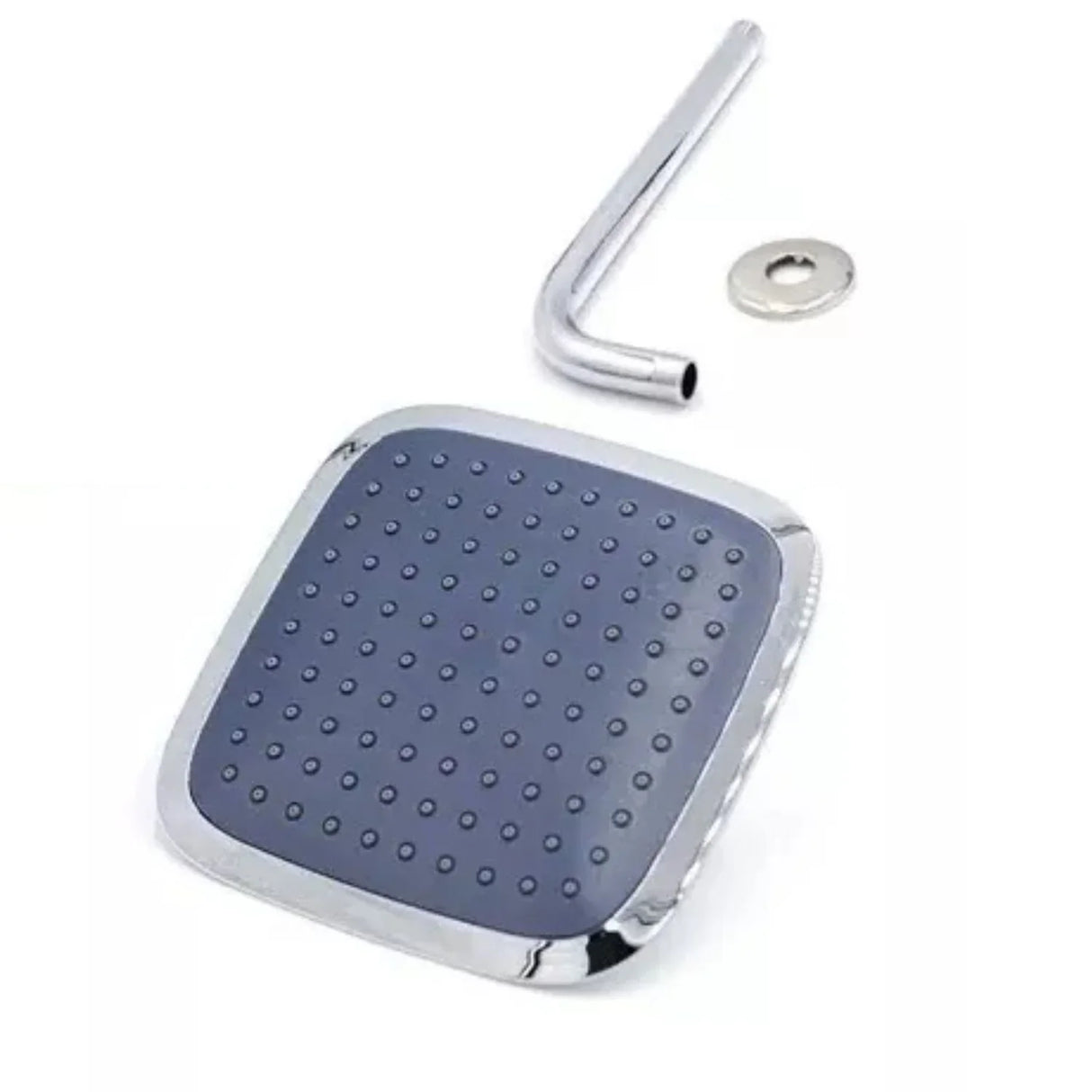 Regadera Cuadrada 20 Cms Cromada con Tubo