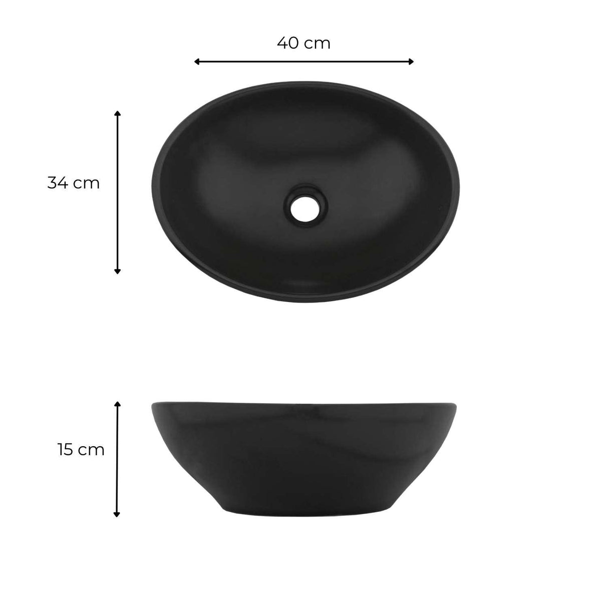 Lavamanos De Ceramica Canoa En Negro Mate