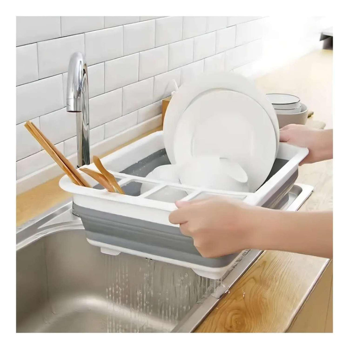 Escurridor Cocina Plegable Compacto Plástico Resistente