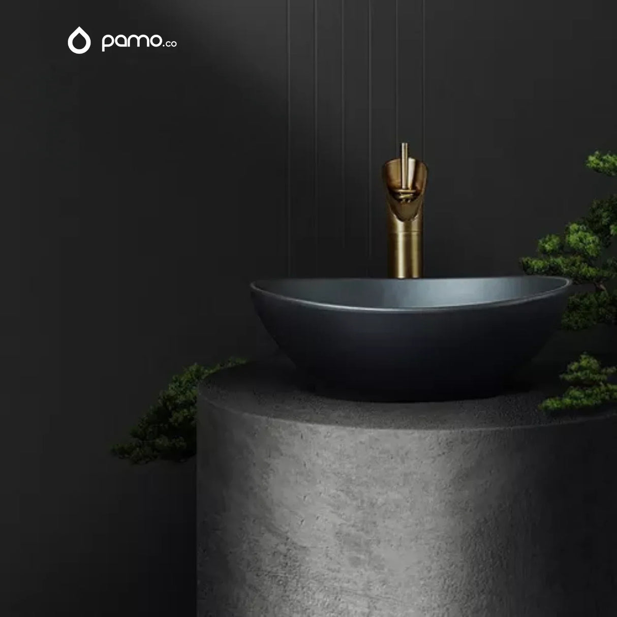 Lavamanos Negro Mate Moderno 41x32x14,5