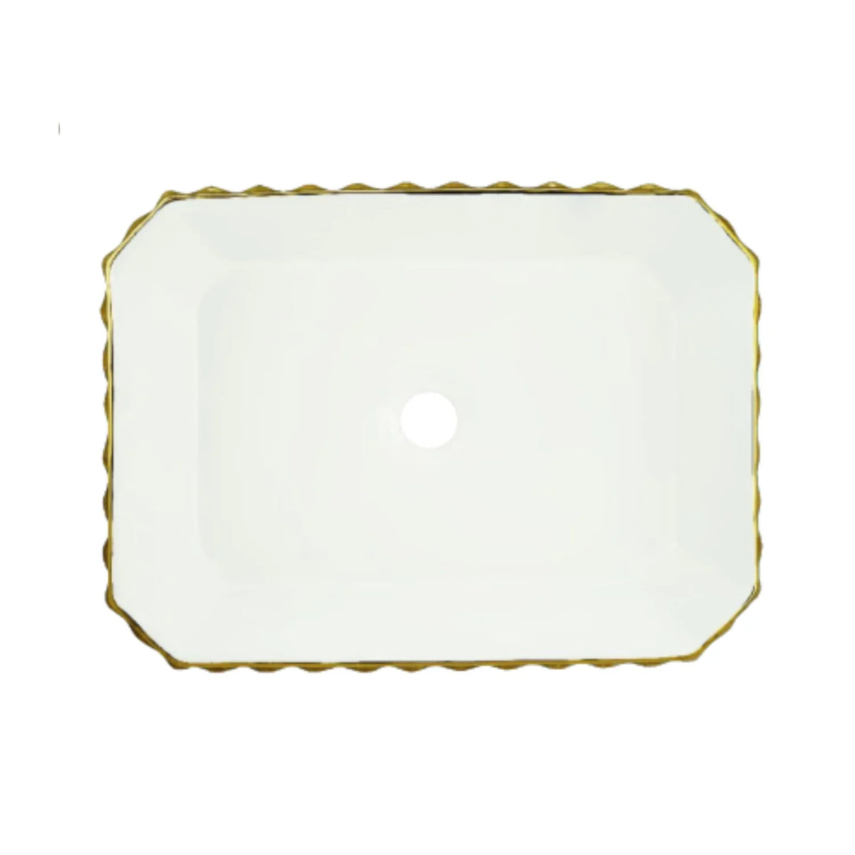 Lavamanos Stella Dorado Y Blanco 50 × 37 cm