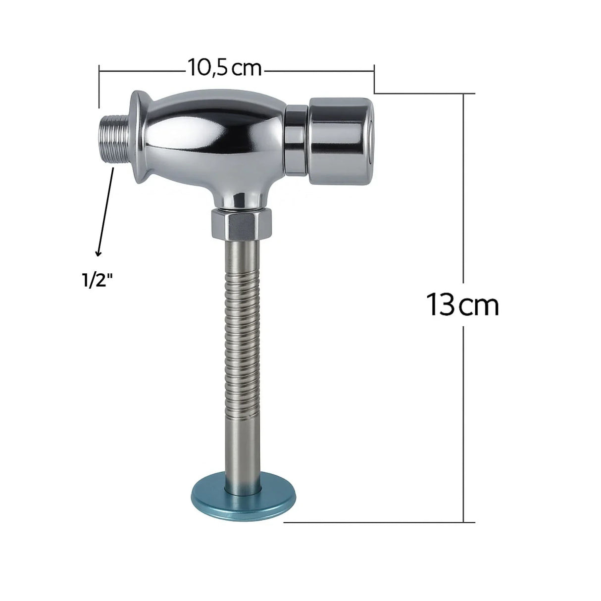 Llave Push Orinal Automatica Cromada Universal 1/2 Pulgada