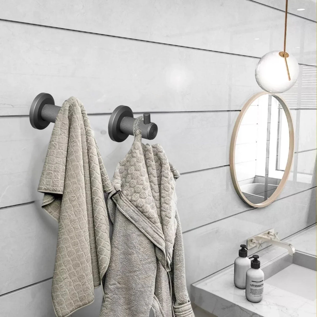 Perchero Sencillo Labrado Zafiro Gun Gris - Aluminio de Alta Calidad