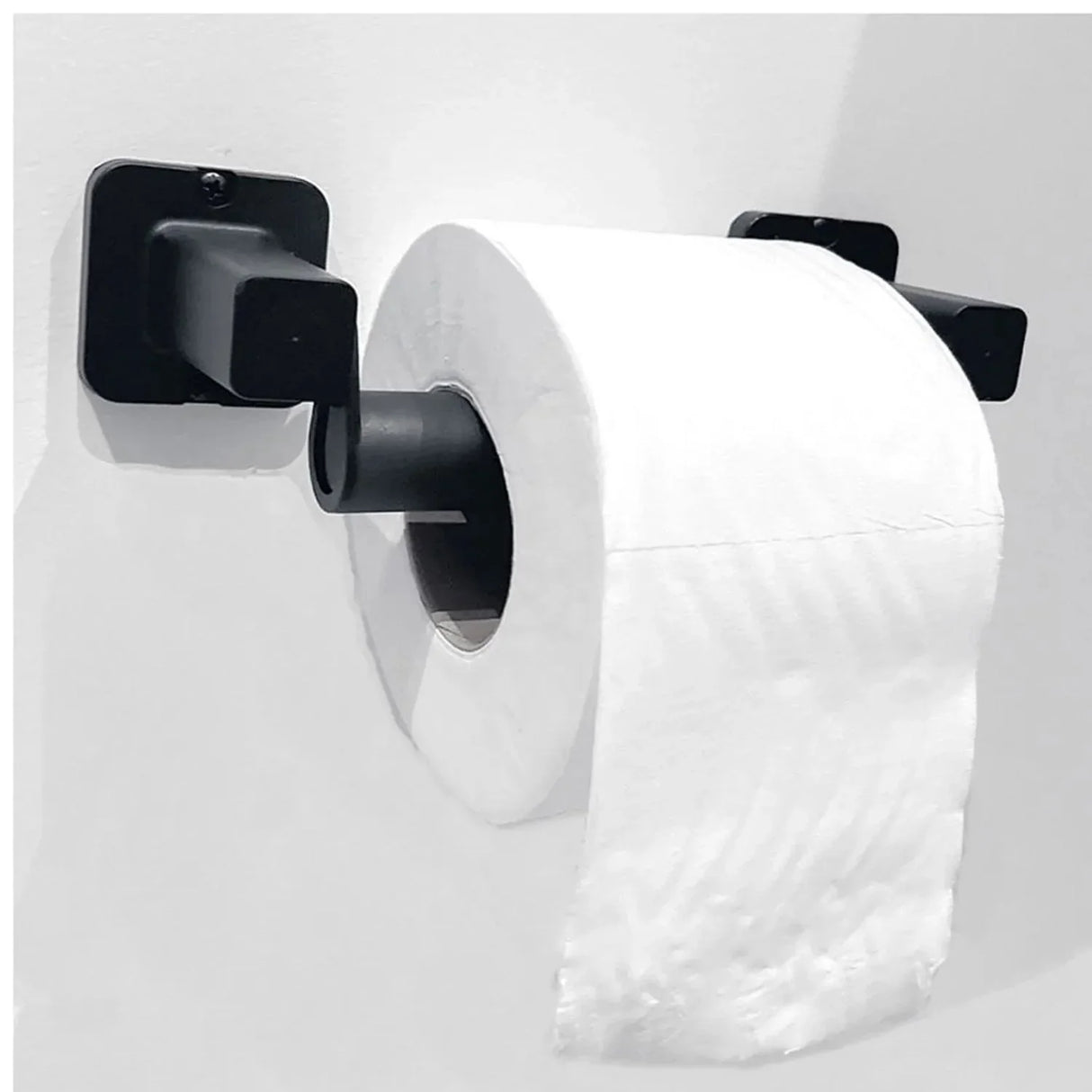 Portarrollos para Baño - Negro, ABS , Alta Resistencia, Fácil Instalación