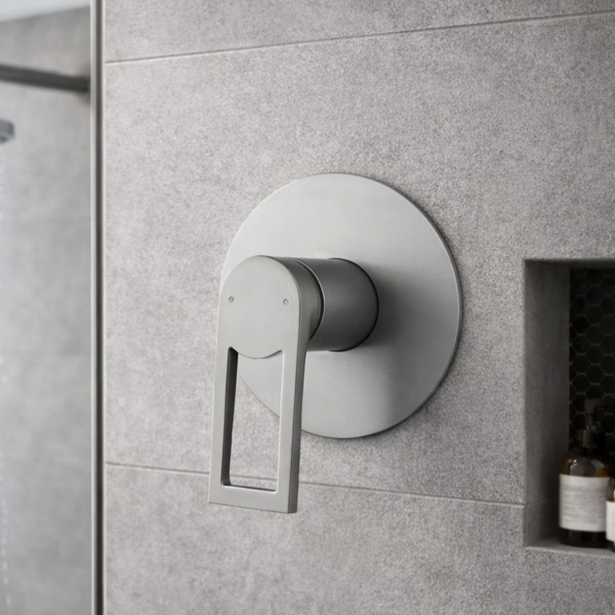 Mezclador Ducha Monocontrol Alto Spacco Gris Concreto