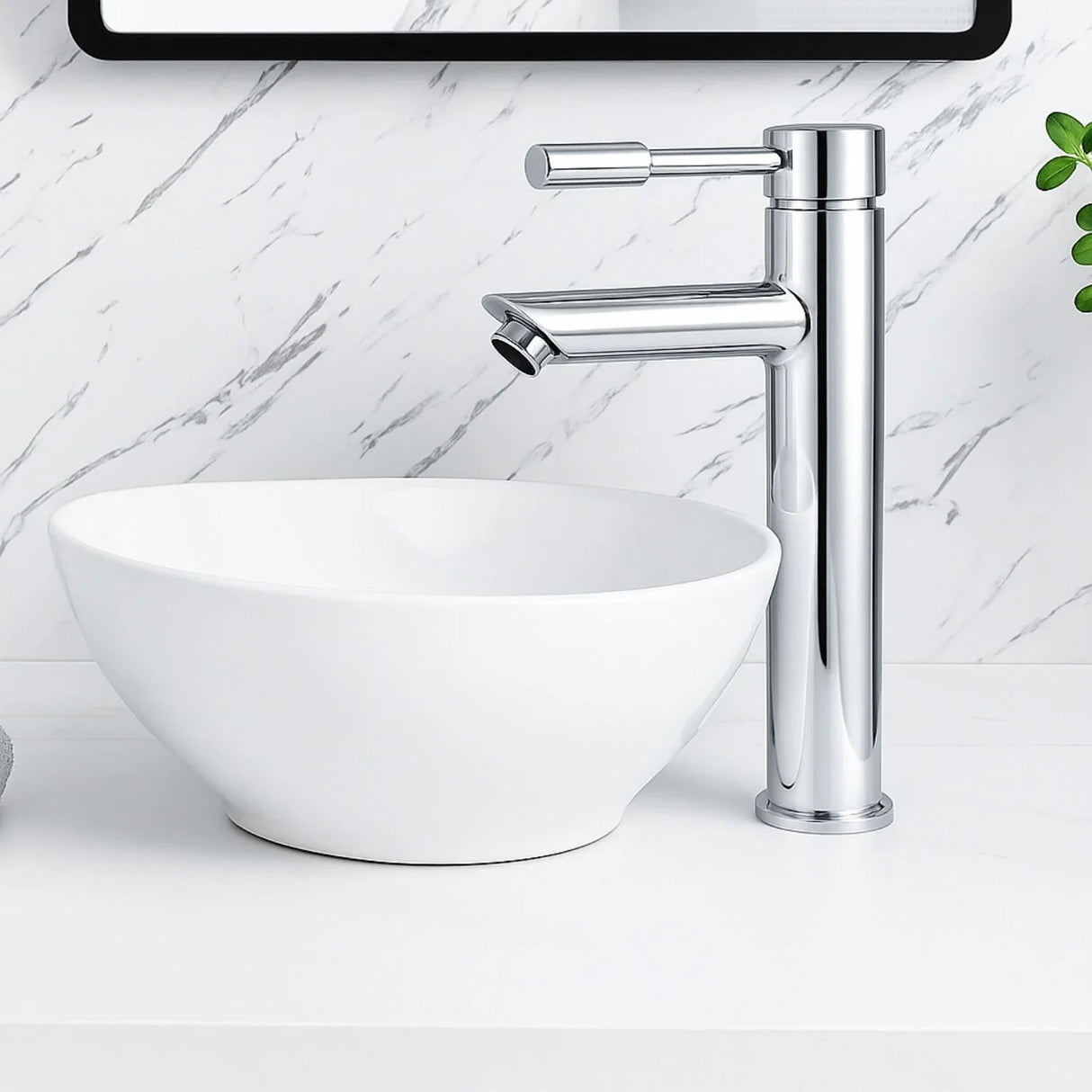 Griferia Lavamanos Monomando Alto Modern Cromado 30Cm