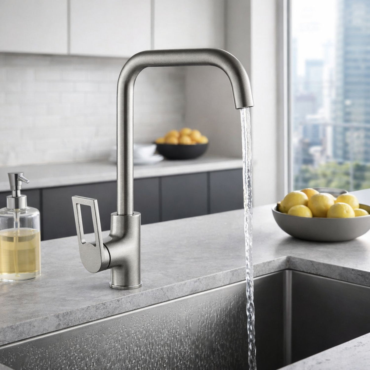 Llave Lavaplatos Monocontrol Spacco Niquel Texturizado