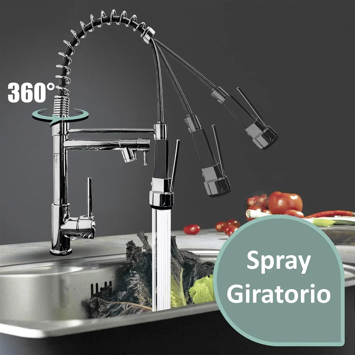 Grieria de Fregadero de Cocina Monomando Extraíble con Muelle – Diseño Moderno y Funcionalidad Superior