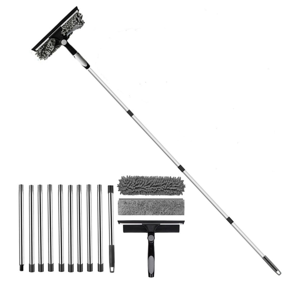 Limpiador de Ventanas Extensible 4 Metros – Limpia Vidrios Telescópico para Alturas con Mango Ajustable