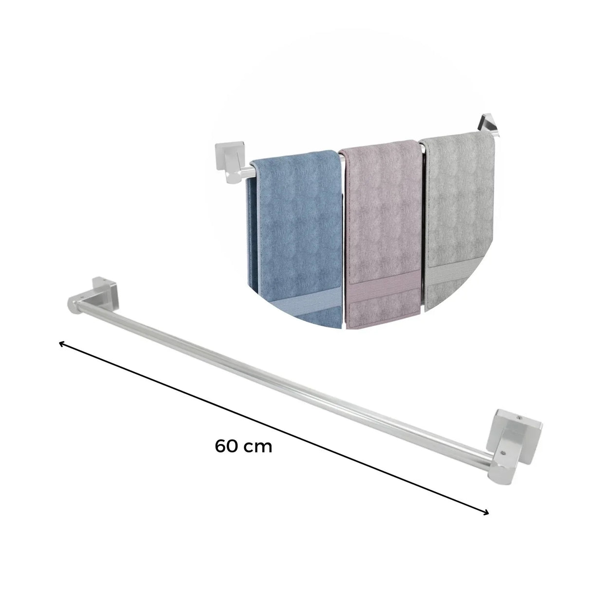 Toallero de Barra en Aluminio de Alta Calidad - 60 cm