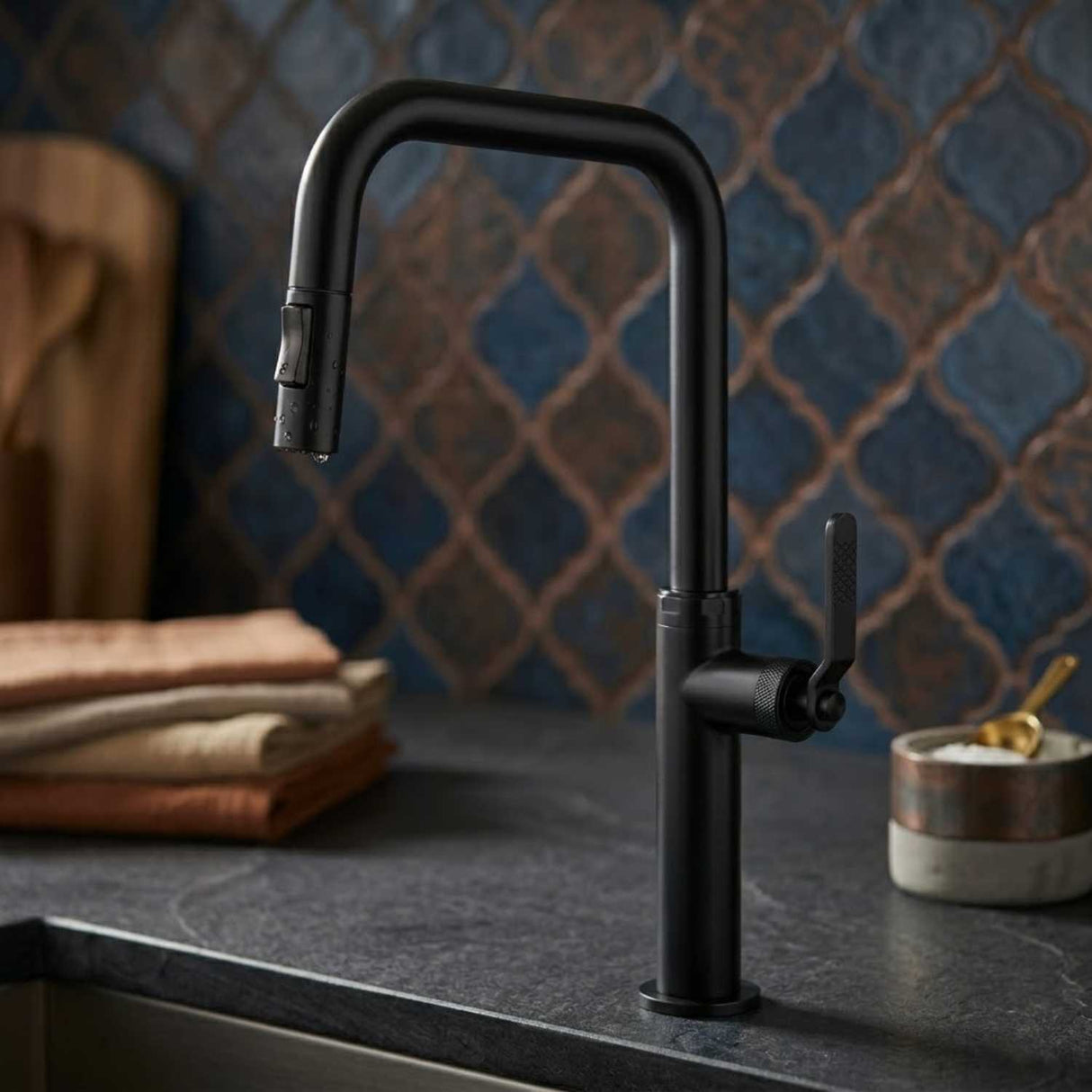 Grifería Lavaplatos Monocontrol Extraíble Vintage de Lujo | Rotación 360° para Cocina
