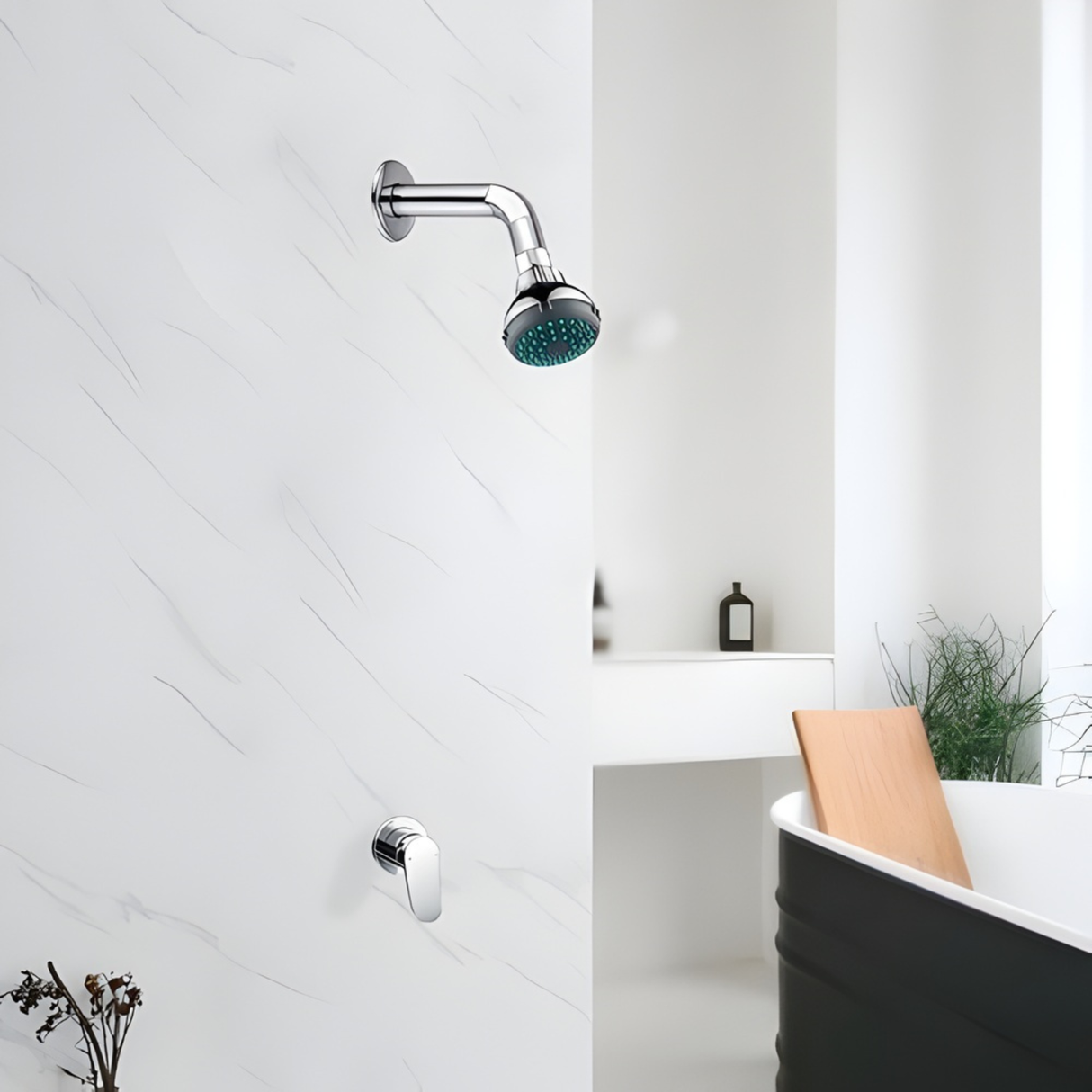 Regadera Pamo Línea Cascada Para Ducha Efecto Natural Plateado Cromado