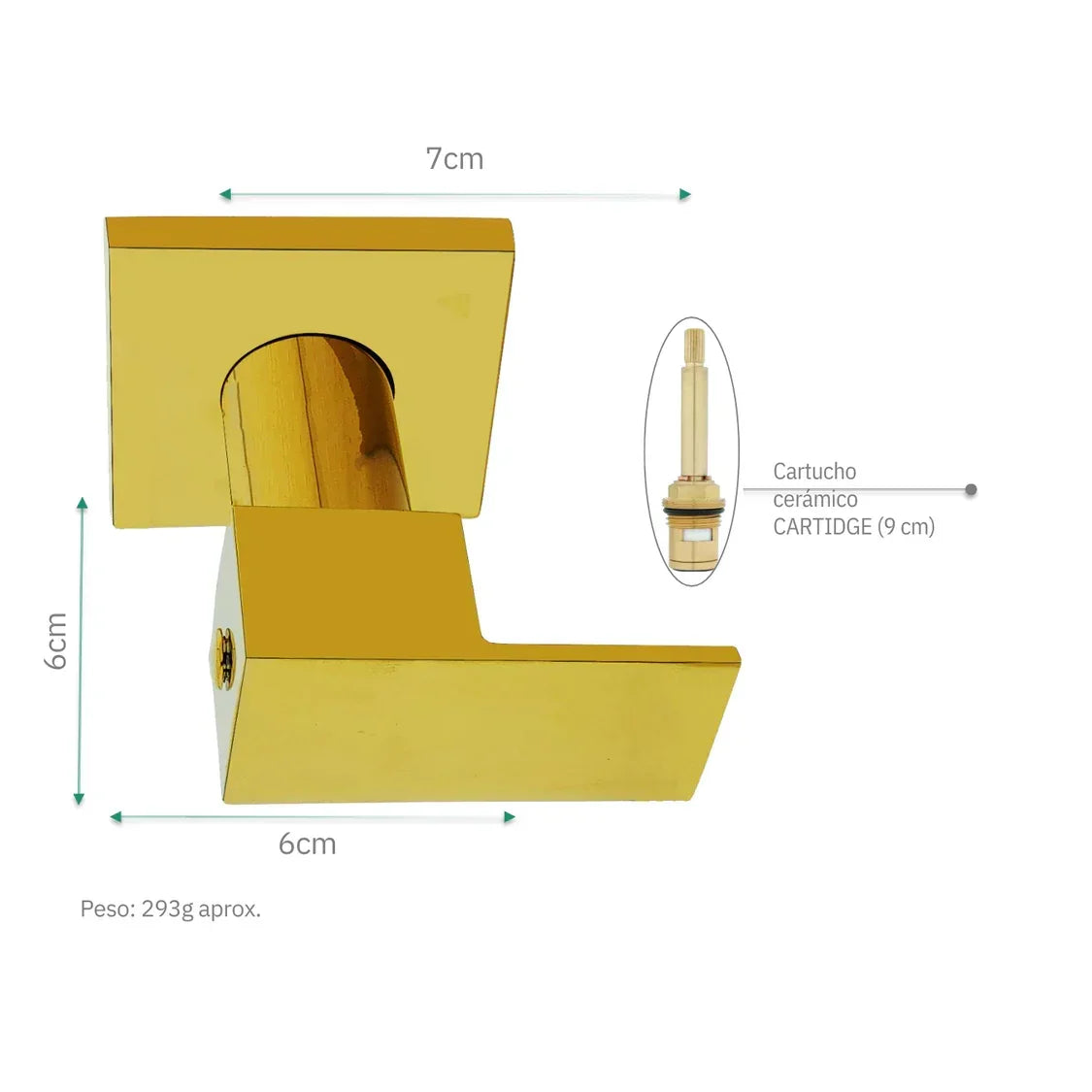 Manija Griferia Cuadra Metálica Cromo Palanca Agua Fría