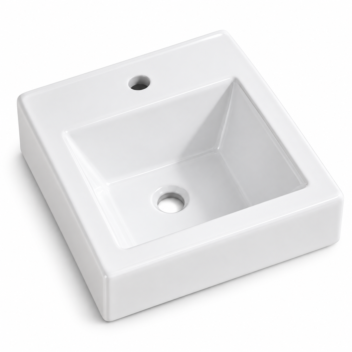 Lavamanos Integrado De Porcelana Blanco 40 X 36 X 17 Cm sobre fondo claro