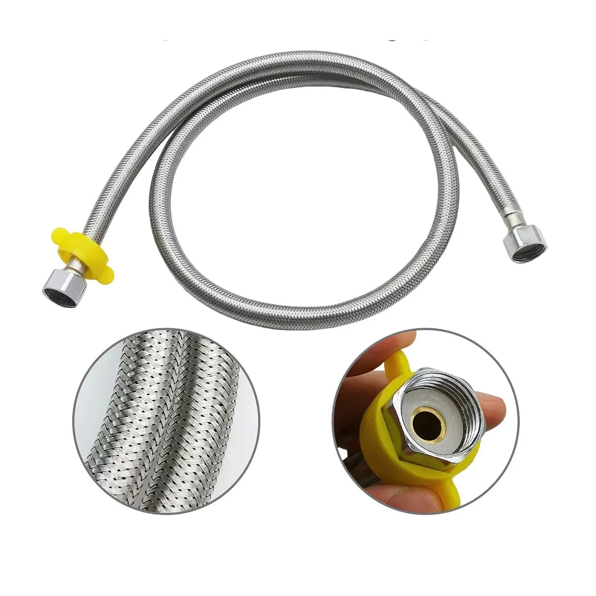 Acople Flexom‚trico 1/2"x1/2" Acero Inoxidable 80 cm